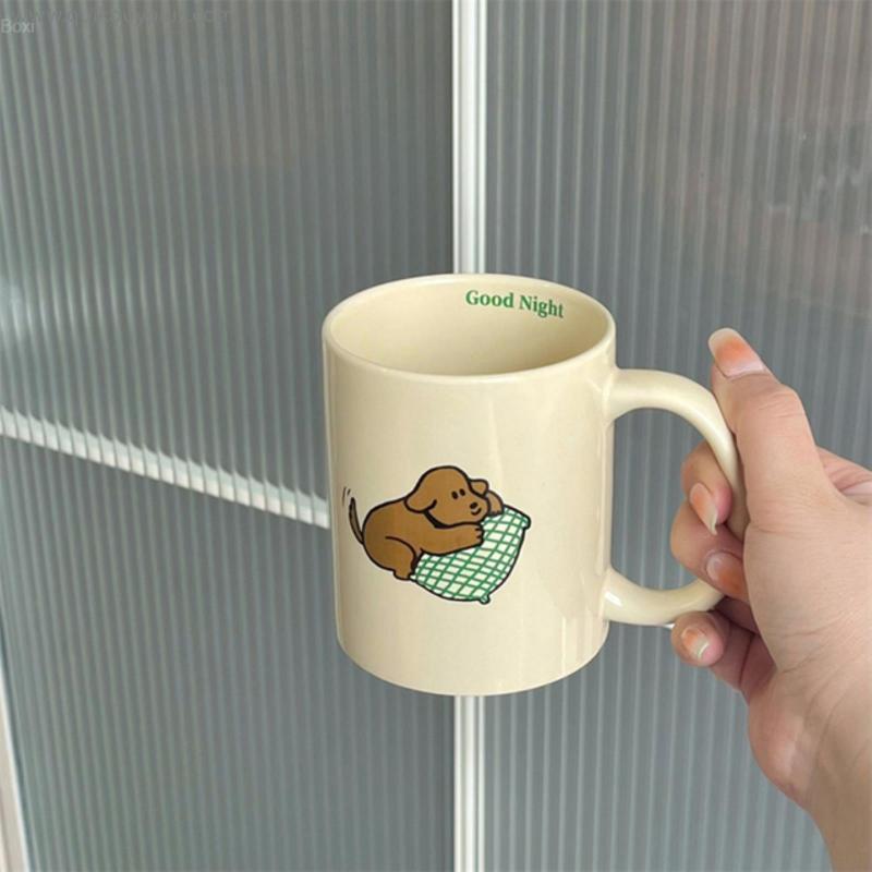300ml Kawaii Korean Coffee Cups For Office Home Cute Ceramic Mugs Milk Tea Water Beer Breakfast Cup Drinkware Birthday Gift