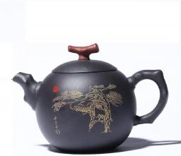 300ml Yixing Purple Clay Teapots Handmade Boutique Tea Pot Raw Ore Black Mud Beauty Kettle Chinese Zisha Tea Set Customized