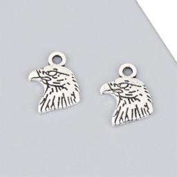 30Pcs  Silver Color  Eagle Head Charms Finding Animal Pendant Necklaces Bracelet Diy Jewelry Accessories 13X10mm