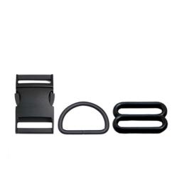 30mm Black(metal buckle+adjust buckle+D ring/set)for DIY handmade bag belts dog collar webbing sewing premium quality accessory