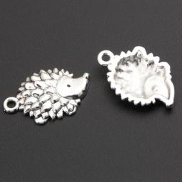 30pcs Silver Color 22x14mm Hedgehog Charms Animal Pendant Fit Necklaces DIY Handmade Jewelry Making Metal Alloy Finding Supplies