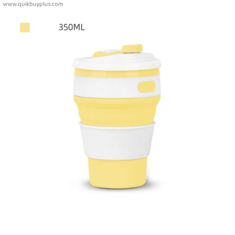 350ML Coffee Mugs Travel Collapsible Silicone Cup Folding Water Cups BPA FREE Food Grade Drinking Ware Mug tea cup Eco-Friendly