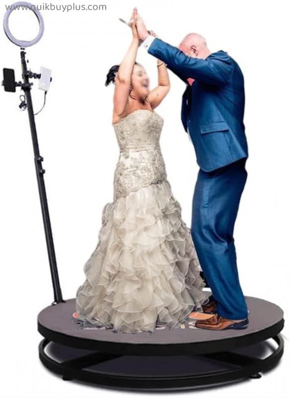 360 Photo Booth Machine for Parties, 360 Photo Booth for People to Stand on, Remote Control Automatic 360 Spin Camera Booth Machine with Free Logo Ring Light Selfie, Holder Accessories