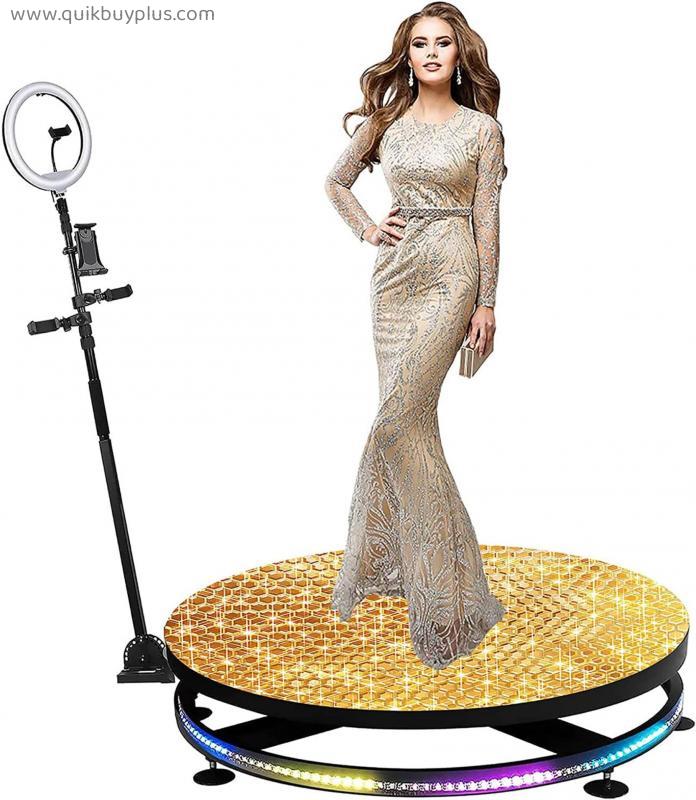 360 Photo Booth Machine for Parties,APP Remote Control,with Ring Light Selfie Holder,Automatic Slow Motion for Weddings,Live Streaming Spin Camera Booth, Free Customize Logo