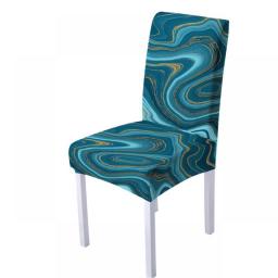 3D Digital Spandex Chair Cover for Dining Room Marble Print Chairs כיסוי לכיסאות Living Room Office Stoelhoes Eetkamerstoel