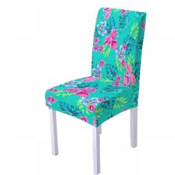 3D Flower Spandex Chair Cover for Dining Room Tropical Leaves  Chairs Covers High Back for Living Room Party Home Decoration
