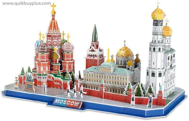3D Puzzle Moscow Cityscape Building Model Kit DIY Adult and Children Gifts and Souvenirs Educational Assembling Toys