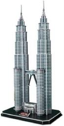 3D Puzzles For Adults And Kids, Kuala Lumpur Gemini DIY World Famous Architecture Landmark Model Kit Home Decor 10.23 X 6.88 X 20.27 In