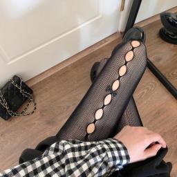 3pc Bowknot Hollow Out Pantyhose Thin Summer Autumn Ins Tide Lace Tights Black White Fishnet Silk Stockings Woman