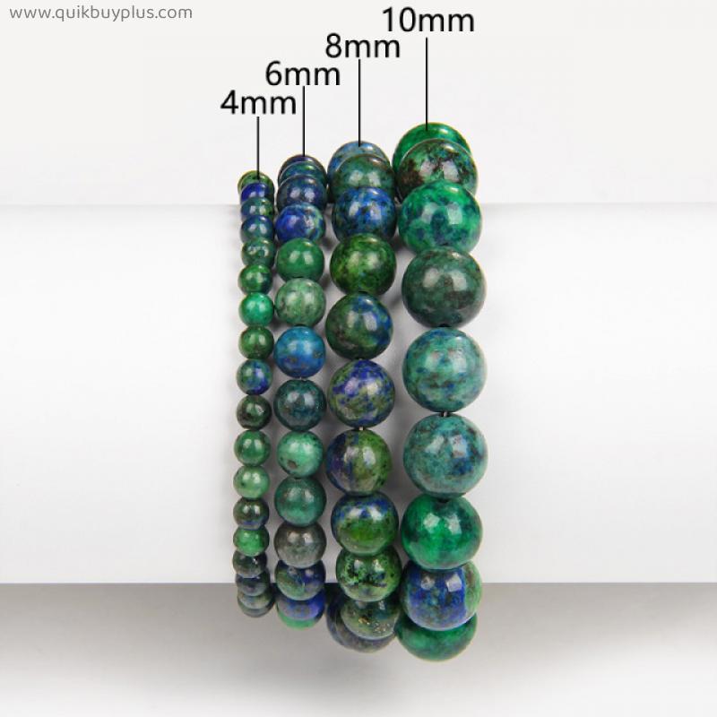 4 6 8 10 MM Beads Bracelet Natural Stone Stretch Bracelets For Women Men Lapis Lazuli Blue Kyanite Lava Bangle Jewelry Wholesale