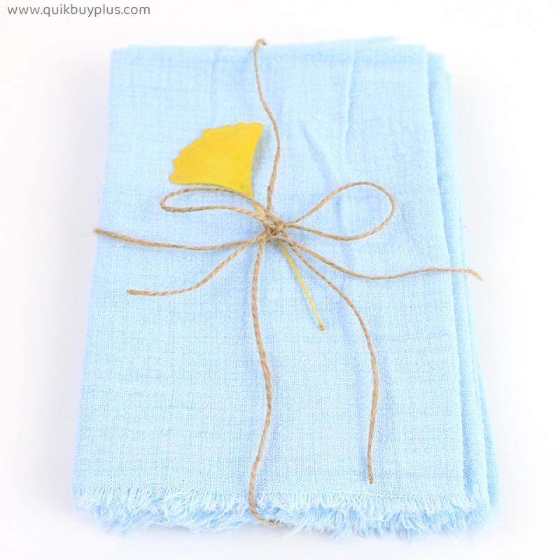 40x40cm Sky Blue Dinner Table Cloth Napkins Cotton Gauze Fabric Tea Towels Durable for Wedding Easter Ramadan Decoration