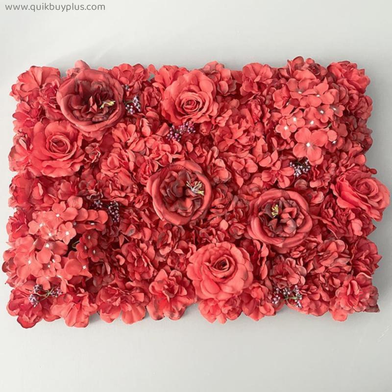 40x60 Artificial Flower Wall Panel Silk Rose Flowers 3D Backdrop Wall for Wedding Decoration Home Party Backdrops Baby Shower