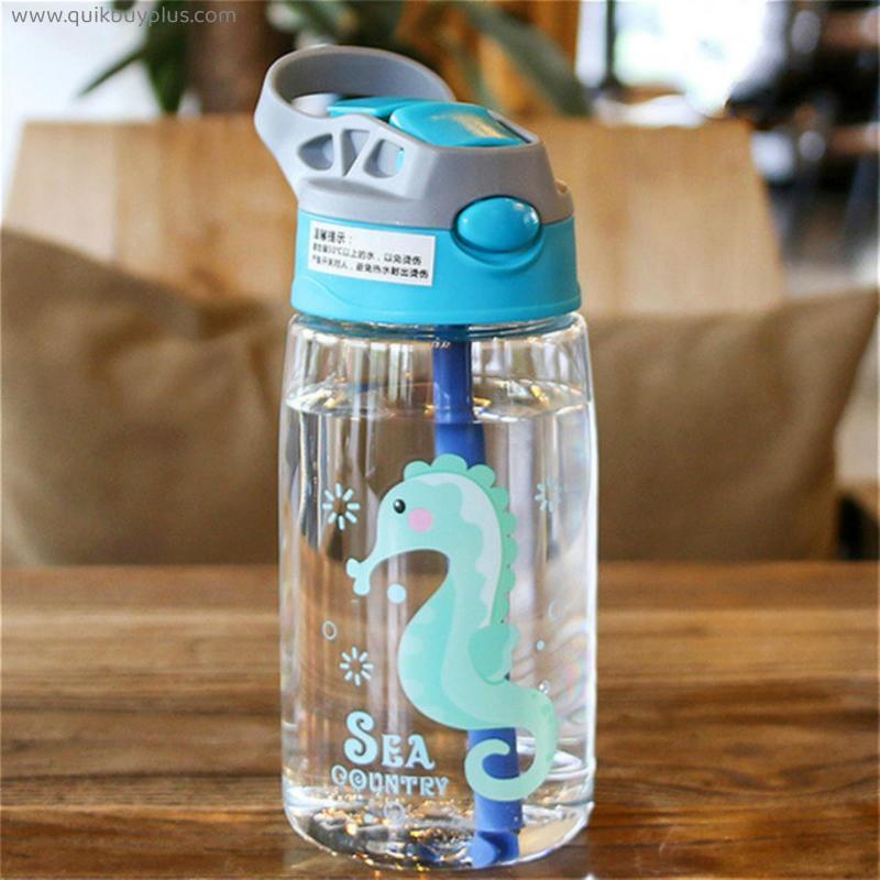 450ml Kids Water Bottle With Straw BPA Free Children Drinking Kettle Healthy Plastic Portable School Cup botella de agua gourde