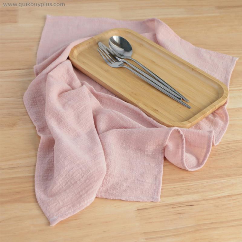 4PCS Customizable Size Dinner Plate Ornament Texture Napkin,Washed Cotton Solid Color Tea Towel,Ultra Soft Cloth Place Mats