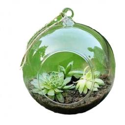 4pcs/ lot,Transparent,Dia6-12cm Terrarium Borosilicate Hanging Glass Flower Vase Round Tabletop Vases Home&Wedding Decoration