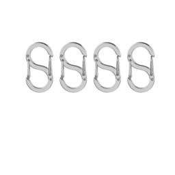 4pcs Stainless Steel S-type Buckle Snap Hook Carabiner Necklaces Connectors For Leather Craft Bag Key Ring DIY Jewelry Findings