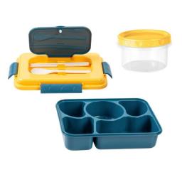5-Grid Student Lunch Box Five-Grid Fast Food Plate Office Worker Lunch Box Free Soup Bowl Free Tableware