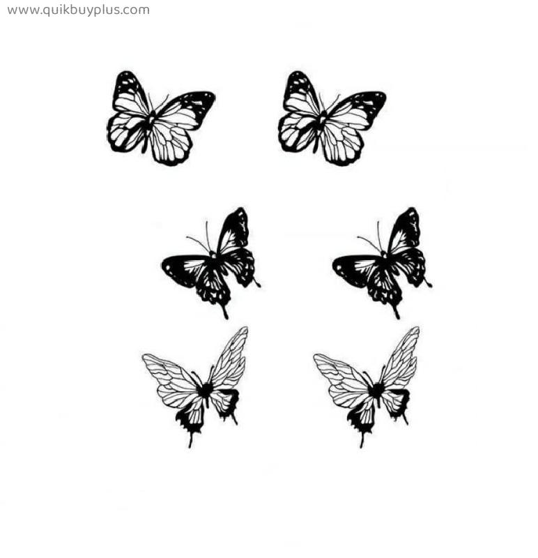 5 Pcs Black Butterfly Tattoo Stickers Tattoo Water Female Long-Lasting Arm Arm Girl