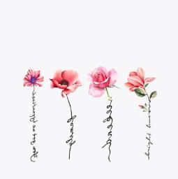 5 Pcs English Letter Collarbone Tattoo Stickers Flower Sexy Korean Simulation Female Waterproof Durable