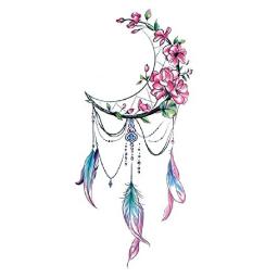 5 Pcs Moon Dreamet Feather Flower Small Fresh Painted Back Ankle Girl Heart Beautiful Fairy Tattoo Sticker