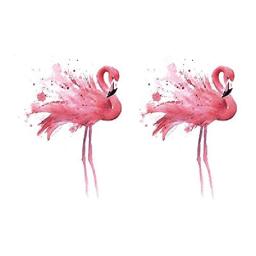 5 Pcs Original Hand Painted Pink Bird Flamingo Small Fresh Female Waterproof Realistic Tattoo Stickers