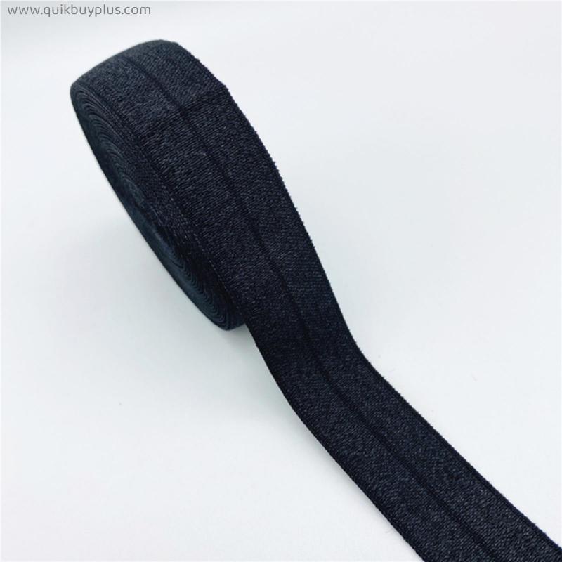 5 Yards/Lot Glossy Elastic Ribbon Fold Spandex Elastic Band For Sewing Lace Trim Waist Band Garment Accessory