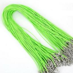 50 Pcs Colorful Leather Cord Wax Rope Chain Wax Cord Necklace Pendant For DIY Handmade Lobster Clasp String Cord Jewelry Chains
