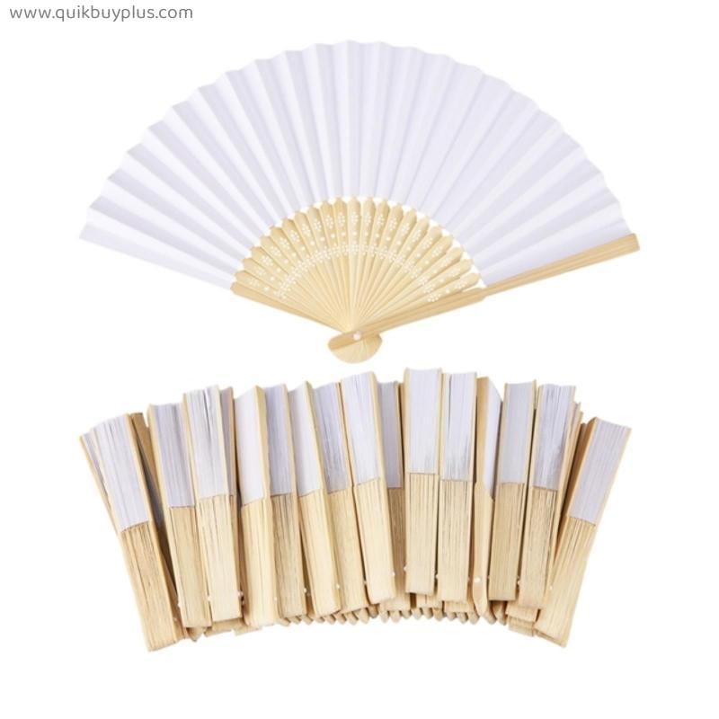 50 pcs/each personalise hand-painted foldable paper fan portable party wedding supplies hand dance fan gift Chinese decoration