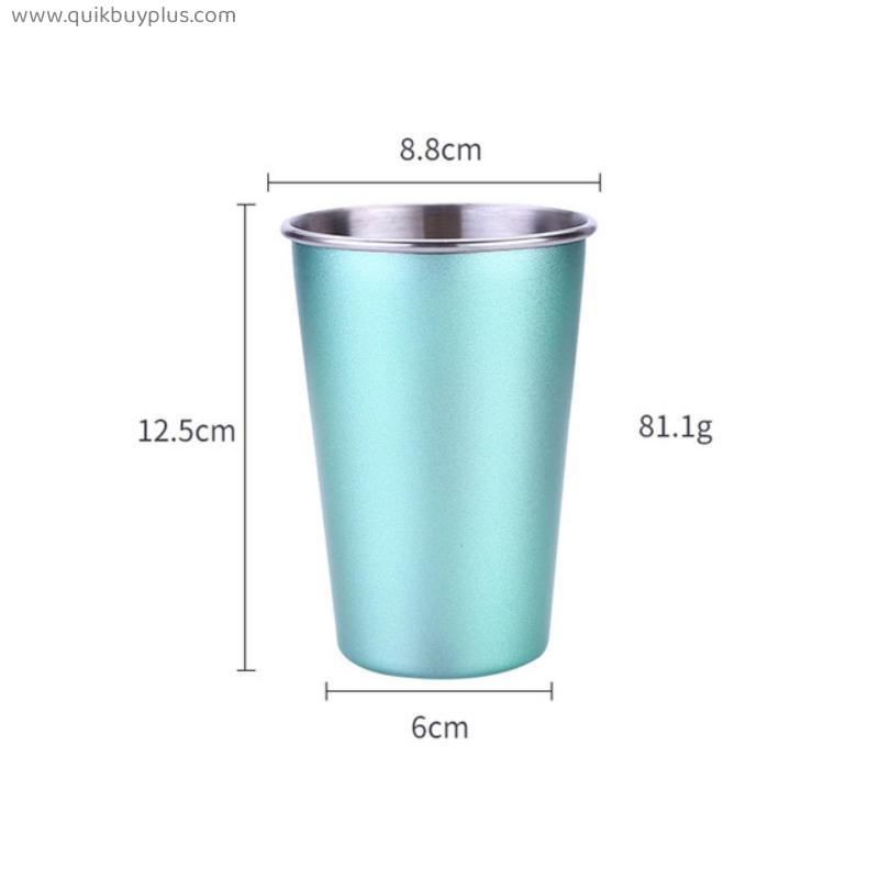 500ML Reusable Tumbler Stainless Steel Coffee Mugs Outdoor Camping Party Travel Cup Drinking Juice Tea Beer Straw Cups Drinkware