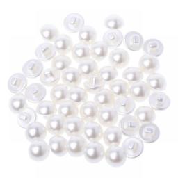 50Pcs Faux Pearl Buttons Fit Sewing Scrapbook Backhole Sewing Crafts 10/11.5mm Suitable For Baby Wedding Bridal Clothes Buttons
