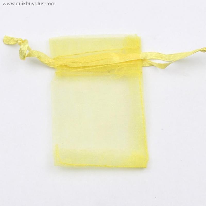 50pcs/lot 4Size Tulle Drawstring Organza Bags Jewelry Packaging Bags Candy Wedding Bags Party Gifts Pouches Wholesale