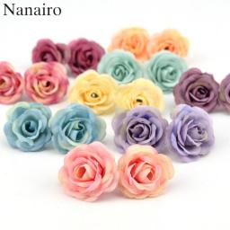 50pcs 2.5cm Mini Rose Cloth Artificial Flower For Wedding Party Home Room Decoration Marriage Shoes Hats Accessories Silk Flower