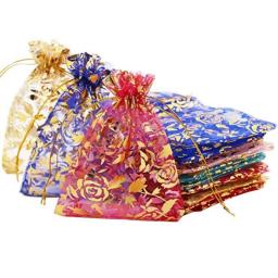 50pcs 7x9cm 9x12cm Transparent Organza Bags Christmas Halloween Gift Box Packaging Gift Bags Wedding Candy Box Chocolate Bags