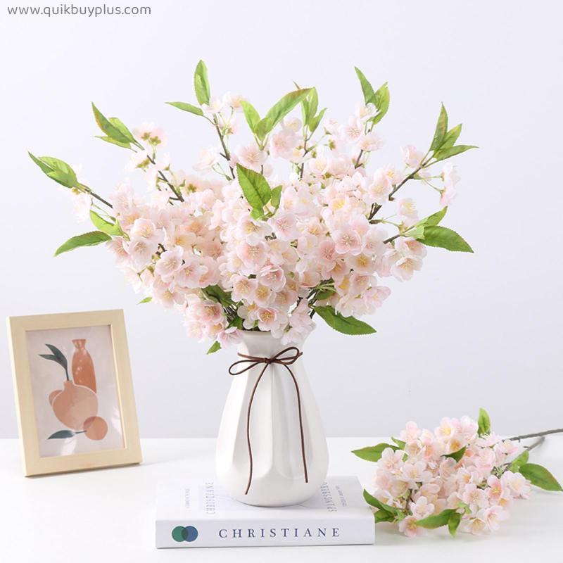 52cm Silk Peach Blossom Artificial Flower Home Decor Fake Flower For Wedding Home Desk Party DIY Decoration Plant Bouquet