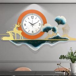 59 Inch Large Moden Metal Wall Clocks for Living Room Decor Extra Big Giant Decorative Clocks 3D Art Flower Clocks for Bedroom