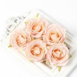 5Pcs Artificial Flower Rose Heads For Home Decor Wedding Decorations Christmas Party Wreath Vase Arrangement Crafts Fake Flowers