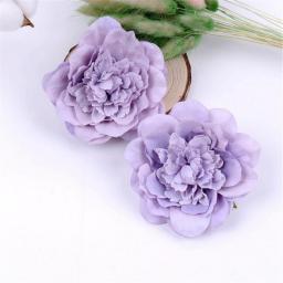 5Pcs Silk Flower Heads Burgundy Flowers High Quality Bulk Peony Heads Artificial Flowers 9cm Rose For Wedding Party Decor Craft