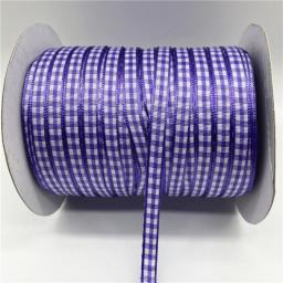 5yards/Lot 6mm Plaid Ribbon Grid Printed Ribbon For Home Wedding Christmas Decorations DIY Gift Wrapping Ribbon For Bows