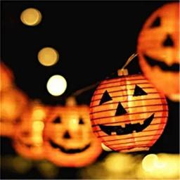 6/10/20LEDs Halloween Pumpkin Grimace String Lights Lamp DIY Hanging Horror Halloween Decoration For Home Party Supplies
