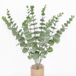 6/12/18pcs Artificial Eucalyptus Leaves Fake Plant Green Branch For Christmas Wedding Party Home Garden Decoration Wreath Flower