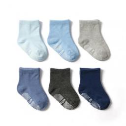 6 Pairs/lot 0 To 6 Yrs Baby Floor Socks Boys Girls Cotton Children's Anti-slip Boat Low Cut  Sock For Kid With Four Season