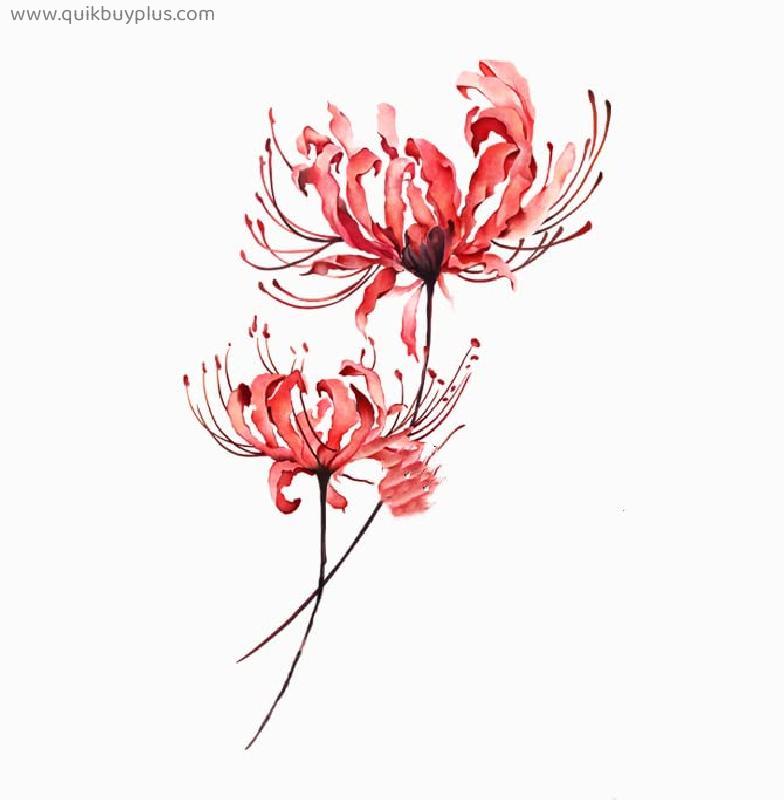 6 Pcs Sexy Net Red Other Shore Flower Tattoo Stickers Chest Durable Waterproof Collarbone Ankle Female Red Tattoo