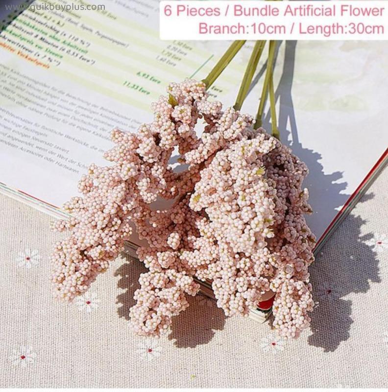 6 pieces /bundle PE lavender cheap Artificial flower wholesale plant wall decoration bouquet material manual diy vases for home