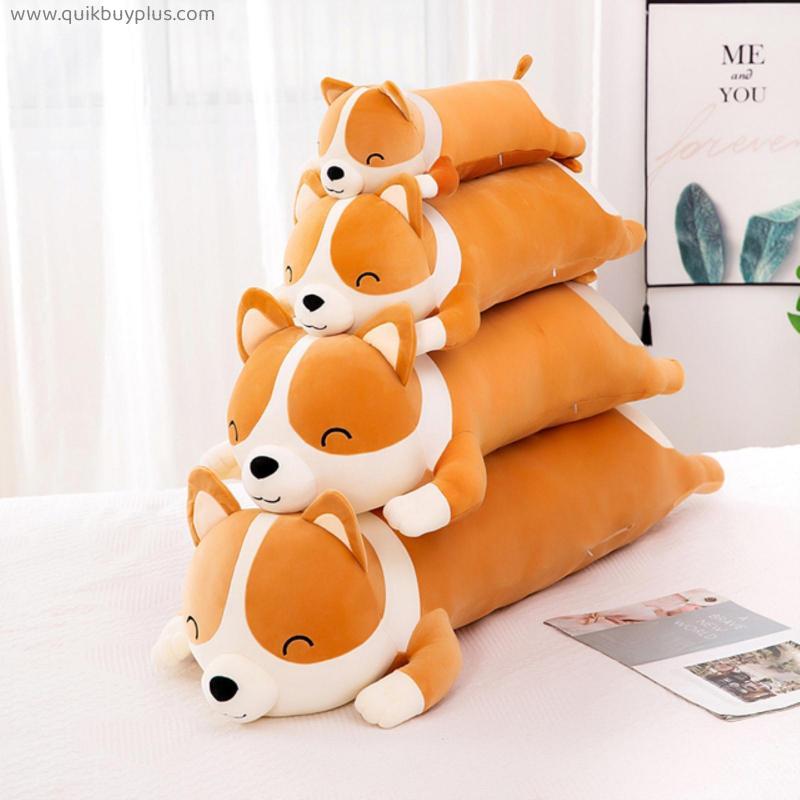 60~120cm Giant Cute Corgi Dog Plush Pillows Stuffed Soft Cotton Animal Kids Toys Dolls for Children Birthday Gift