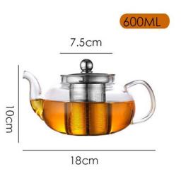 600/800ml Heat Resistant Glass Teapot Flower Tea Set Kettle Coffee Tea Pot Drinkware Set Stainless Steel Strainer Teapot