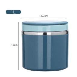 630/1000ml Sealed Breakfast Porridge Cup Round Thermal Lunch Bento Box Stainless Steel Portable Soup Bowl Food Storage Container