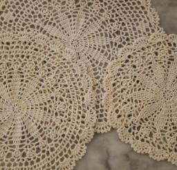 6PCS 25-35CM Round Modern Handmade Cotton Crochet Doilies Placemats Pads Table Mats For Dining Table Kitchen Accessories