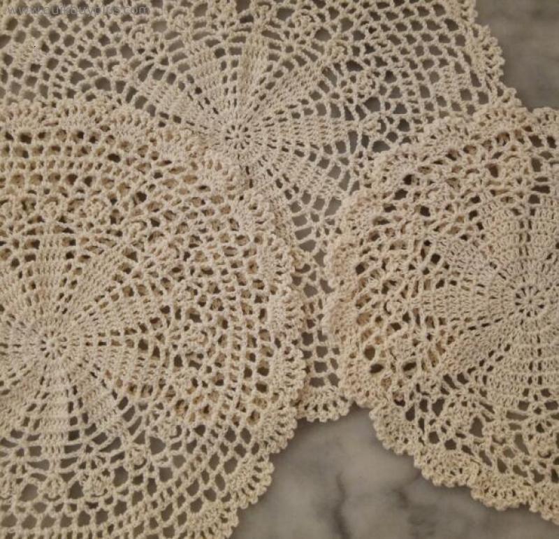 6PCS 25-35CM Round Modern Handmade Cotton Crochet Doilies Placemats Pads Table Mats For Dining Table Kitchen Accessories