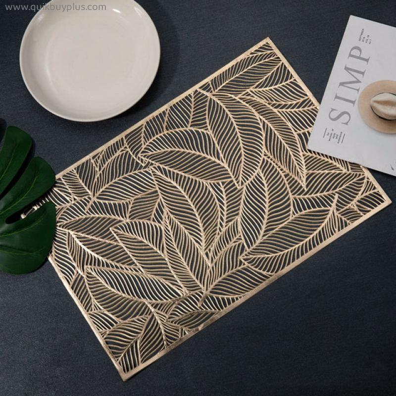 6PCS Table Hollow Out Placemats Non Slip Heat Insulation Round Table Mats for Kitchen Dining Decoration