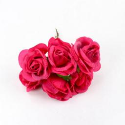 6Pcs DIY Party Decoration Vintage Silk Artificial Flowers Small Rose Wedding Fake Flowers Festival Supplies Home Decor Bouquet